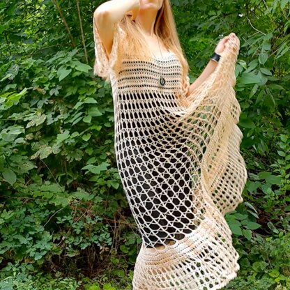 Summer Boho Dress Women Crochet