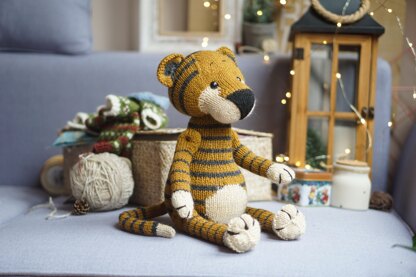 Knitting Pattern - Large Tiger toy