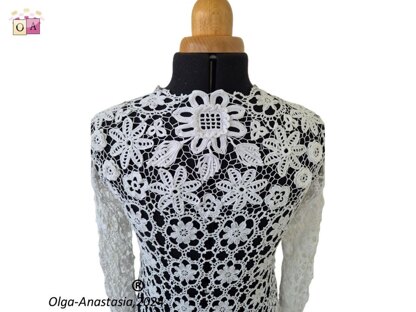 White Lace Wedding Cardigan "December"