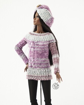 Sweater and turban for doll