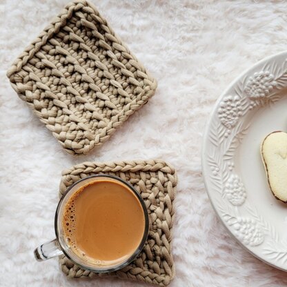 Tunisian Textured Coasters