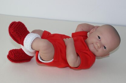 Preemie Baby Simple Christmas Booties