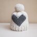 Heart beanie hat