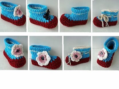 546 CROCHET SLIPPER, newborn to adult