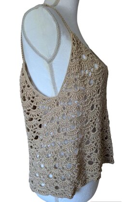 Irish Cream Crochet Lace Cami