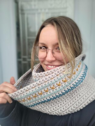 Embroidered infinity scarf