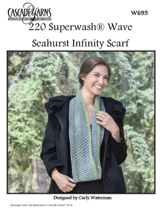 Seahurst Infinity Scarf in Cascade 220 Superwash Wave - WA3695 - Downloadable PDF