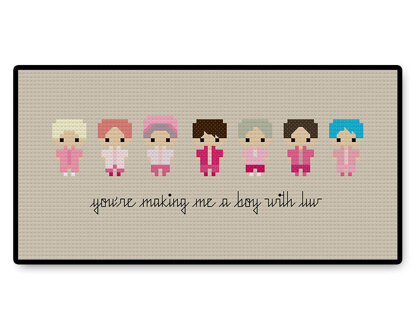 BTS Boy With Luv Bite Size - PDF Cross Stitch Pattern