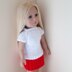 Red Ribbed Skirt for Doll