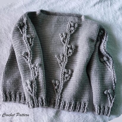 Gray Flowers Sweater