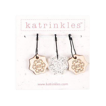 Katrinkles Wooden & Acrylic Stitch Markers (Set of 3) - Snowflakes