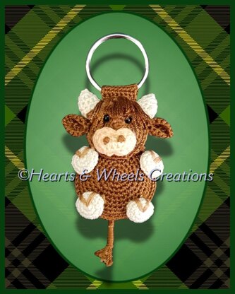 Mini Highland Cow Keychain