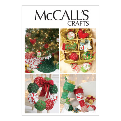 McCall's Ornaments Wreath Tree Skirt and Stocking M6453 - Paper Pattern Size One Size Only