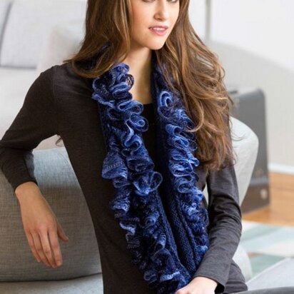 Infinite Ruffle Scarf in Red Heart Soft Solids - LW3499