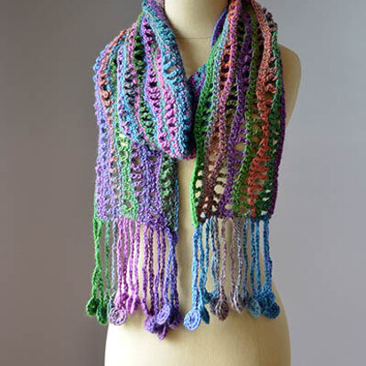 Crochet Coin Scarf in Universal Yarn Classic Shades Metallic - 1231 - Downloadable PDF