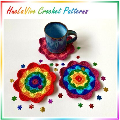 Rainbow flower coaster II by HueLaVive