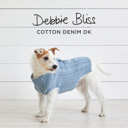 Denim Coat - Dog Sweater Knitting Pattern For Pets in Debbie Bliss Cotton Denim DK by Debbie Bliss