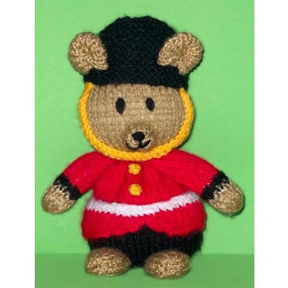 Royal Guard Teddy Bear choc orange cover / toy - knitting pattern
