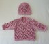 Jewel - Babies diamond lace sweater and beanie