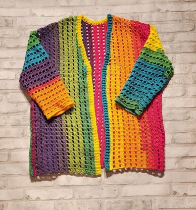 Rainbow Squares Cardigan