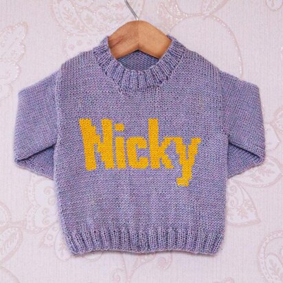 Intarsia - Nicky Moniker Chart - Childrens Sweater