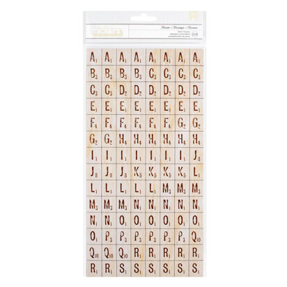 American Crafts Thickers Mosaic Alphabet Chipboard Natural Wood (224 Piece)