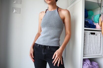 Beginner Knit Halter Top