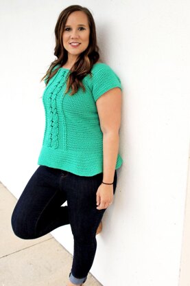 Cabled Peplum Tee