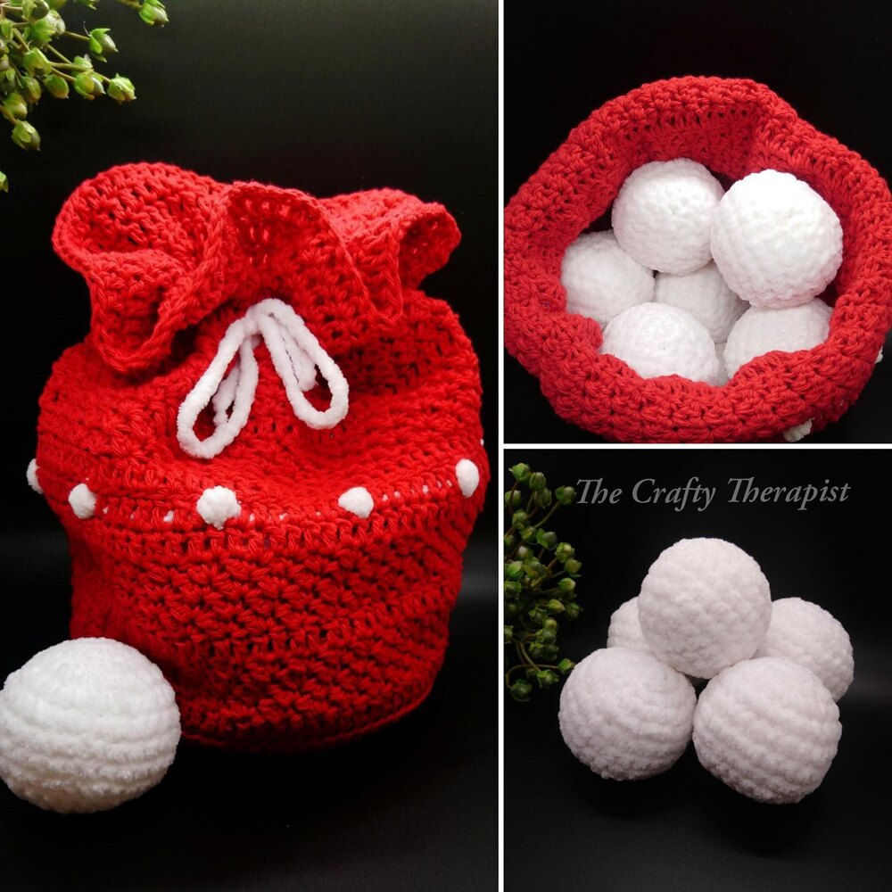 Indoor Snowball Fight Kit for Kids or Adults, Crochet Plush