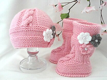 Baby Hat Infant Baby Booties Girl Knitting Pattern