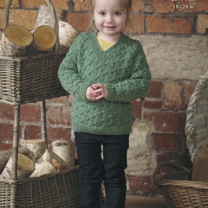 Sweater & Slipover in King Cole Fashion Aran - 4562 - Downloadable PDF