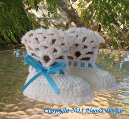 White Lace Top Baby Booties