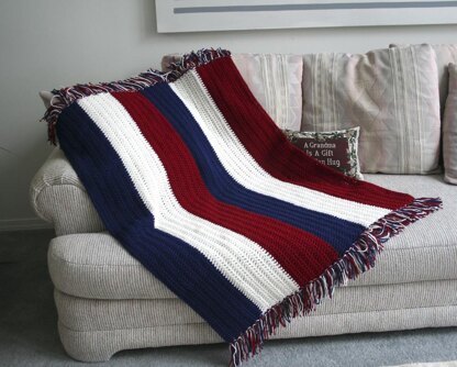 Red white best sale blue crochet blanket