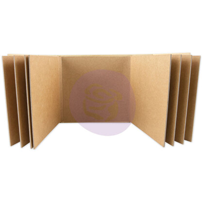 Prima Marketing Prima Memory Hardware Chipboard Journal 6.5"X6.75" - Kraft Gatefold W/8 Pages