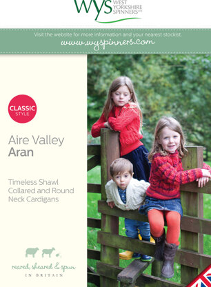 Timeless Set Kids Cardigans Collection in West Yorkshire Spinners Aire Valley Aran - Downloadable PDF