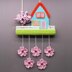 Hanging decoration spring cherry blossom - easy from scraps of yarn