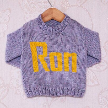 Intarsia - Ron Moniker Chart - Childrens Sweater