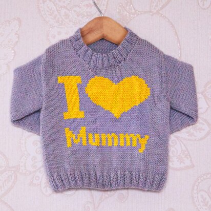Intarsia - I Heart Mummy - Childrens Sweater
