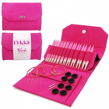 Lykke Blush 5" Interchangeable Set Fuchsia Fabric Interchangeable Tips Needle (12 Pairs)