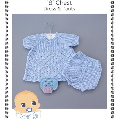Agnes Baby Dress and Pants knitting pattern 18" chest size