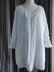 Knitting instructions for a white jumper with cable and twist patterns. Size XXXL.