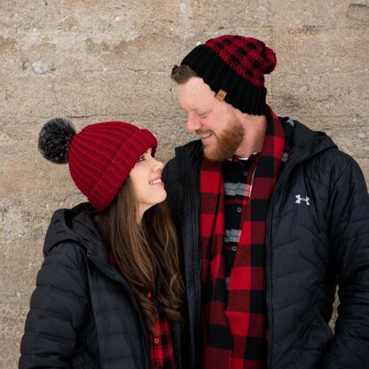 Buffalo Plaid Family Hat Set