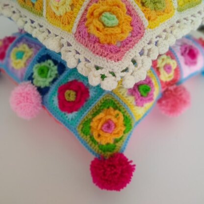 Granny Rose Pom Pom Pillows