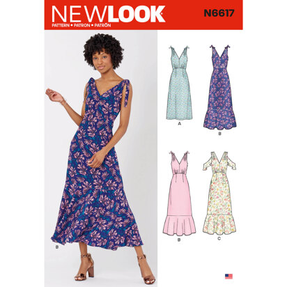 New Look N6617 Misses' Dresses 6617 - Paper Pattern, Size XS-S-M-L-XL