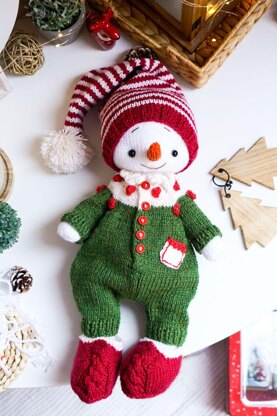 Knitting Pattern Doll Clothes - Outfit Christmas Pajama