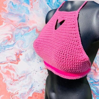 Love Heart Crochet Crop Top