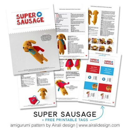 Super Sausage, amigurumi dog