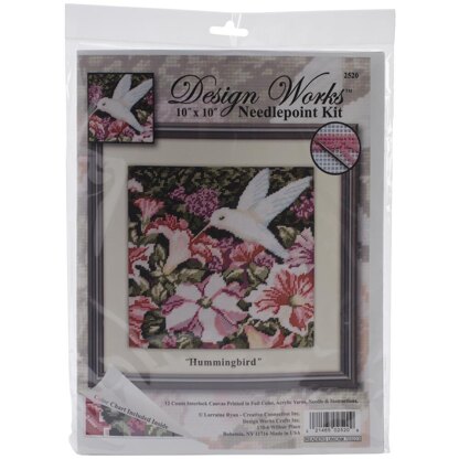 Design Works Hummingbird Floral Needlepoint Kit - 10in x 10in
