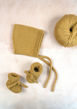 Junior Bootees & Peachy Bonnet in Rowan Cotton Wool - JP-Free-ENP - Downloadable PDF