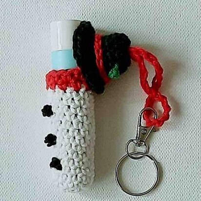 Snowman Lip Balm Cozy Keychain